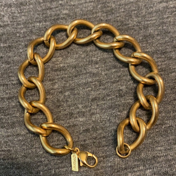 Monet Vintage Matte Gold Charm/Chain Bracelet
